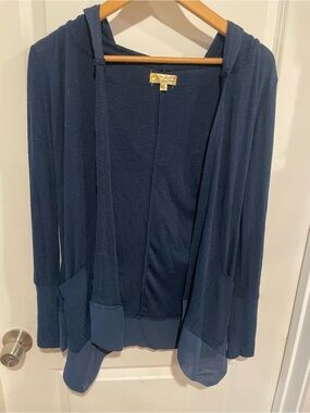 Princess Vera Wang Blue Lightweight Hooded Cardigan Size Medium